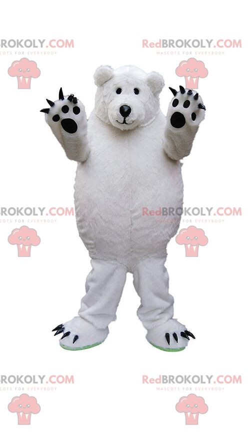 Brown and white owl REDBROKOLY mascot, night bird costume / REDBROKO_011246