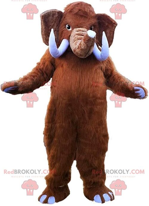 Brown bulldog REDBROKOLY mascot looking fierce, dog costume / REDBROKO_011342