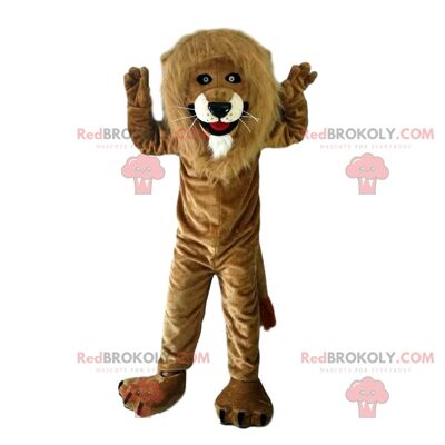 Purple and white tiger REDBROKOLY mascot, colorful fawn costume / REDBROKO_011345