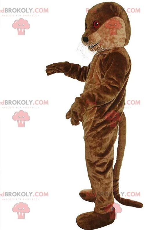 Brown lion REDBROKOLY mascot with large mane, feline costume / REDBROKO_011346