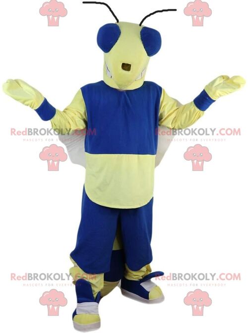 Yellow smiley REDBROKOLY mascot, round and smiling snowman costume / REDBROKO_011366