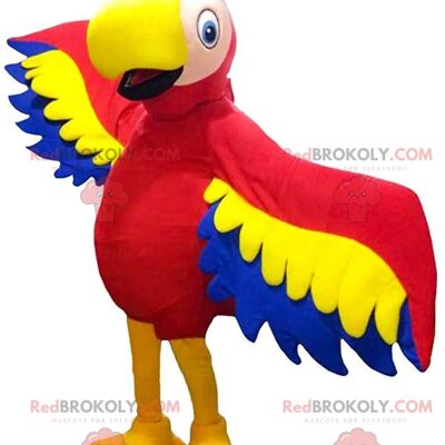 Giant flamingo REDBROKOLY mascot, large pink bird costume / REDBROKO_011421