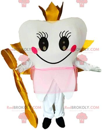 Mascotte de dent blanche géante REDBROKOLY, costume de dent / REDBROKO_011426 1