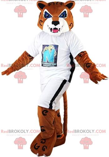 Mascotte de tigre orange, blanc et noir REDBROKOLY, costume d'animal sauvage / REDBROKO_011457 1