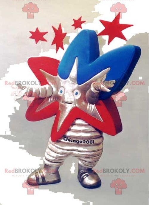Red star REDBROKOLY mascot with his white scarf Aronson / REDBROKO_011635
