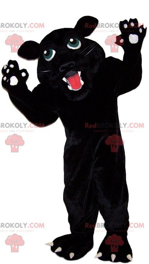Black hairy monster REDBROKOLY mascot / REDBROKO_011817