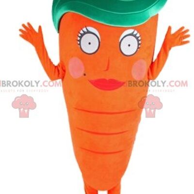 Mascota REDBROKOLY de zanahoria gigante y sonriente / REDBROKO_011864