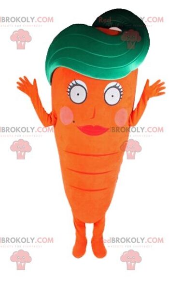Mascotte de carotte géante et souriante REDBROKOLY / REDBROKO_011864