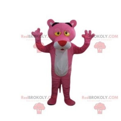 REDBROKOLY mascot fuchsia bear with a big purple muzzle / REDBROKO_012074