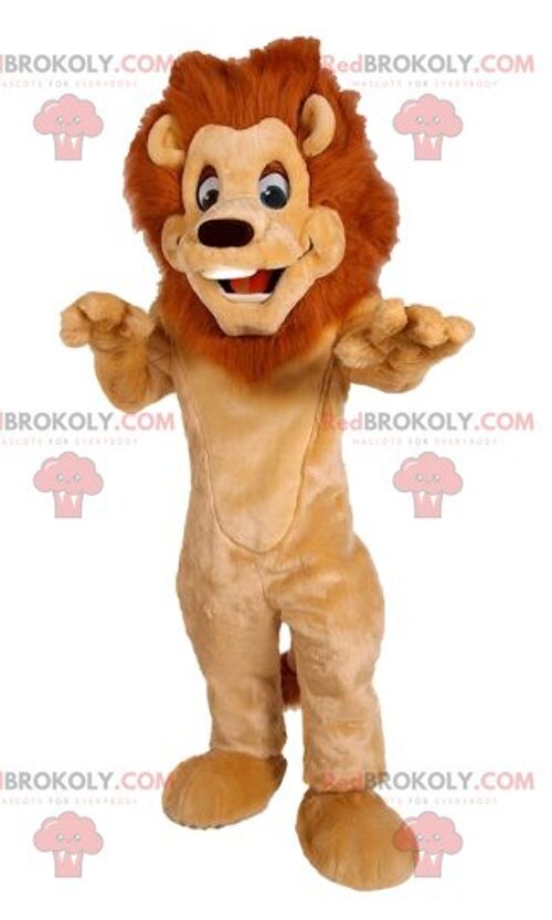 Orange lion cub REDBROKOLY mascot. Lion cub costume / REDBROKO_012200