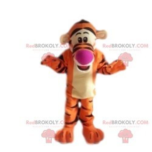 Leopard REDBROKOLY mascot with a big smile, Leopard costume / REDBROKO_012287