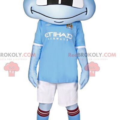 Mascotte REDBROKOLY de petit alien bleu en tenue de sport / REDBROKO_012310