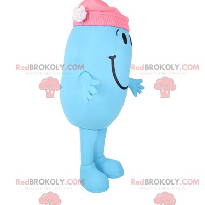 REDBROKOLY mascot little blue and round man with a red hat / REDBROKO_012318