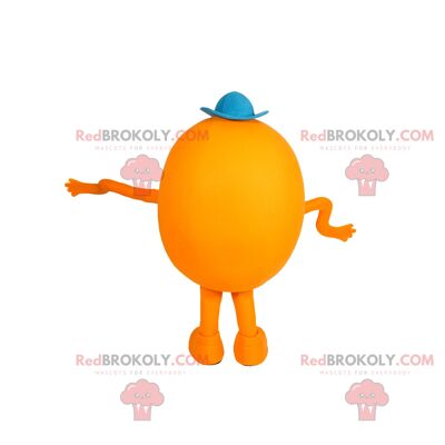 Pupazzo di neve arancione a forma di cubo REDBROKOLY mascotte / REDBROKO_012323
