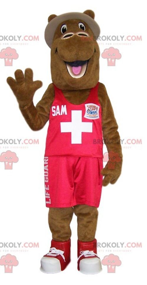 REDBROKOLY mascot blue golden eagle in shirt. Golden eagle costume / REDBROKO_012413