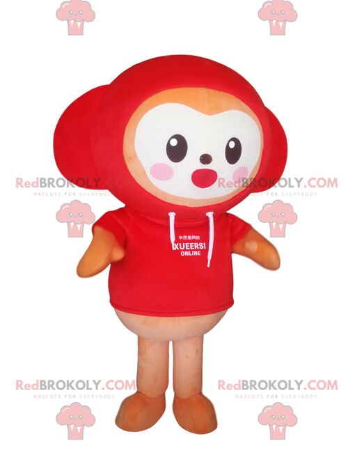 Orange and white fox REDBROKOLY mascot. Fox costume / REDBROKO_012672