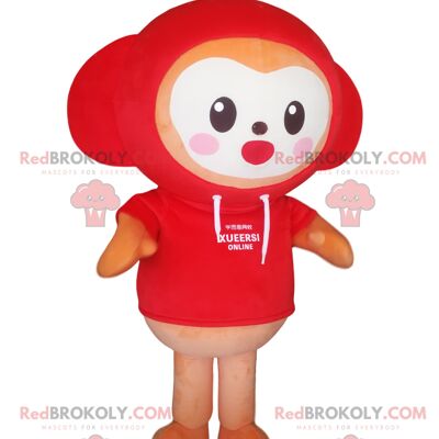 Orange and white fox REDBROKOLY mascot. Fox costume / REDBROKO_012672