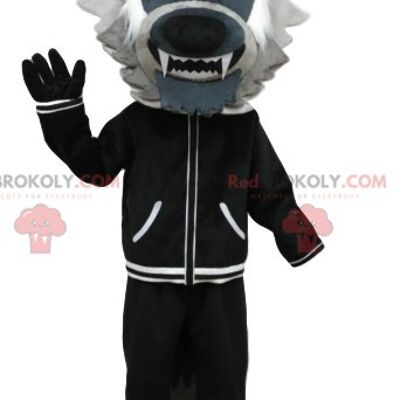 REDBROKOLY mascot colorful sparrow in sportswear. Sparrow costume / REDBROKO_012772