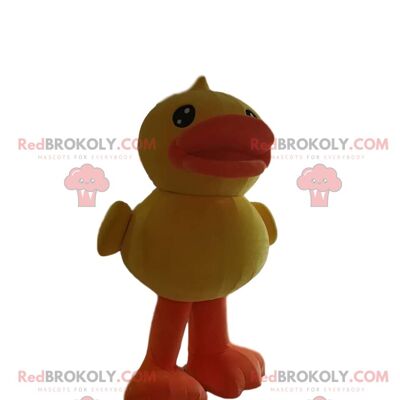 Mascota de pingüino blanco y negro REDBROKOLY con pico amarillo / REDBROKO_012784