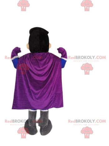 Mascotte de petit ours REDBROKOLY avec un t-shirt rayé blanc et rouge / REDBROKO_012787 2