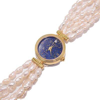 Watch with real freshwater cultured pearls