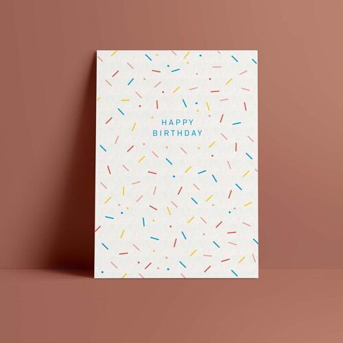 Postkarte // »Happy Birthday« Konfetti