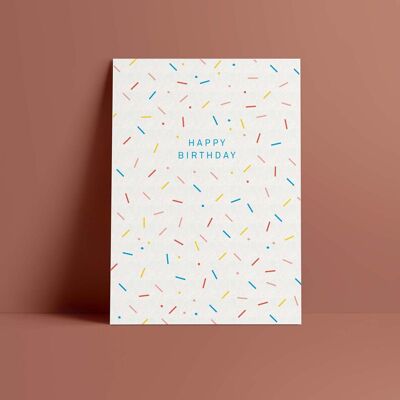 Carte postale // Confettis "Happy Birthday"