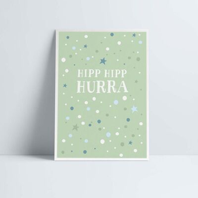 Cartolina // »Hipp Hipp Hooray« verde