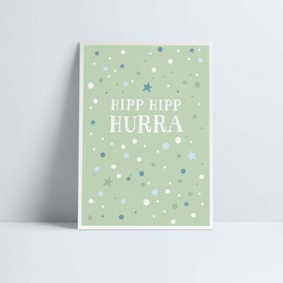 Postal // »Hipp Hipp Hurra« verde