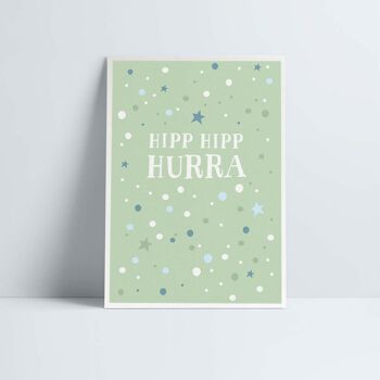 Carte postale // »Hipp Hipp Hourra« vert