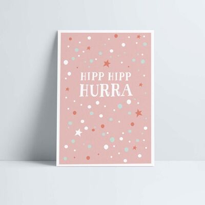 Postal // »Hipp Hipp Hurra« rosa