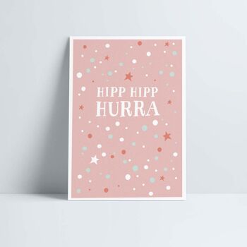 Carte postale // »Hipp Hipp Hourra« rose