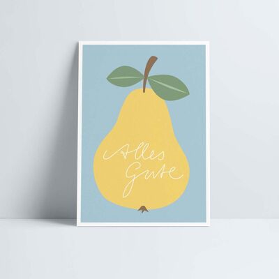Postcard // Pear »All the best«