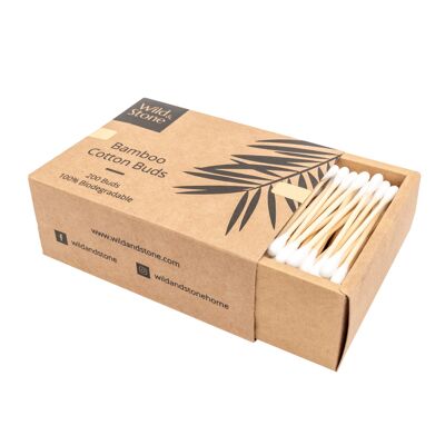 Bastoncini di cotone in bambù - Biodegradabili e vegani - Confezione da 200