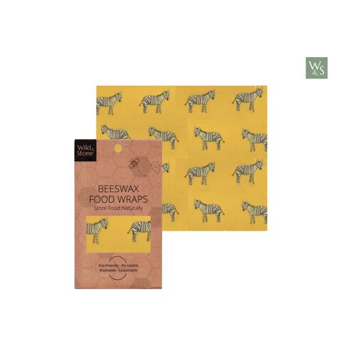 Beeswax Food Wraps - Organic & Reusable - Zebra Pattern - Single Trial Pack