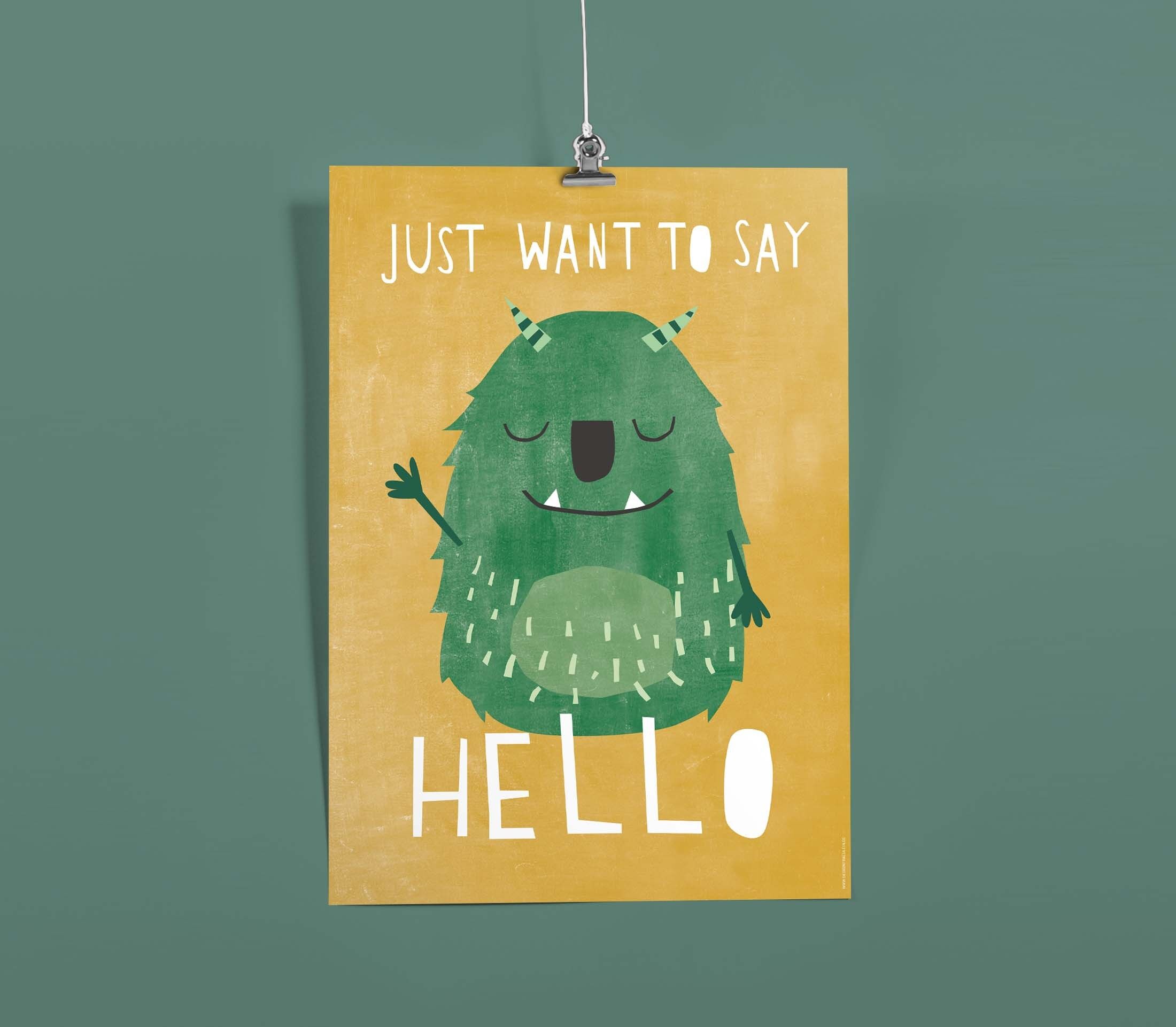 Poster A3 Monster »Vorrei solo salutare«