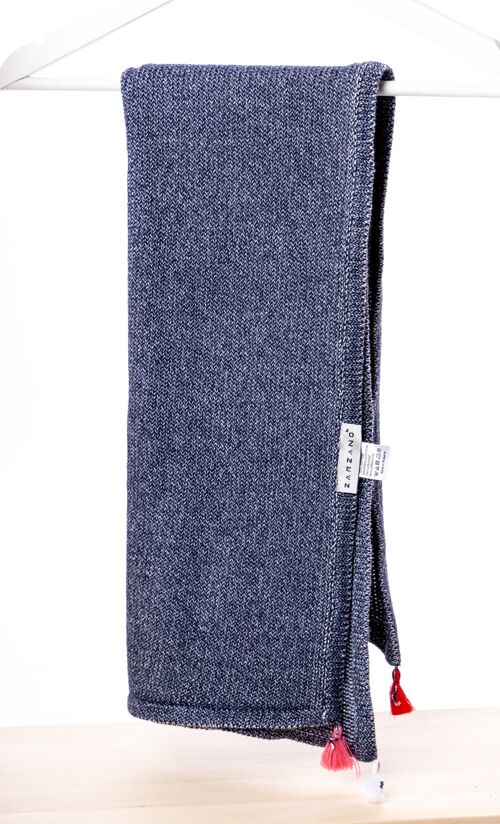 Cotton Baby Blanket knitted plain denim