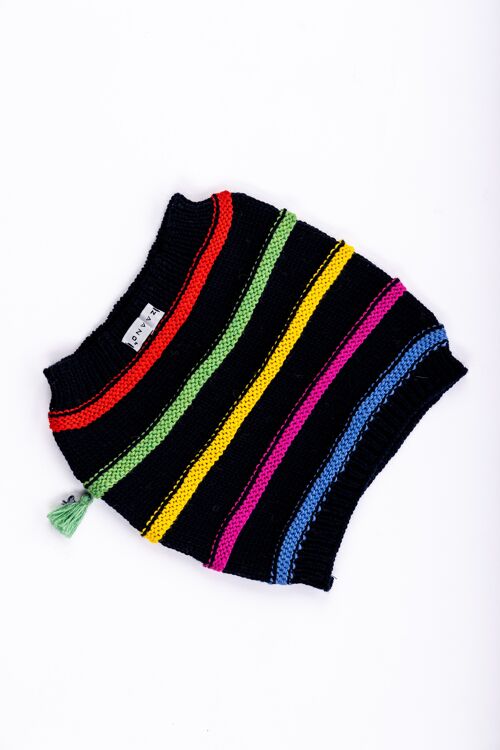 baby/kids merino knitted Snood multicolor stripe