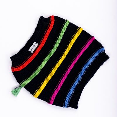 Snood en maille mérinos bébé/enfant rayure multicolore