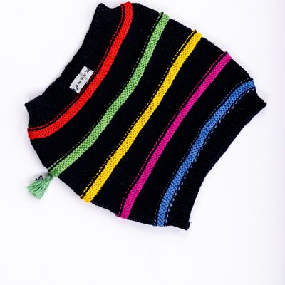 bambino/bambino Snood in maglia merino con righe multicolori