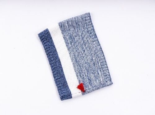 baby/ kids merino/cotton knitted Snood, Scandinavian white-blue