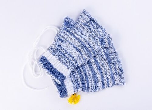 Gloves, Scandinavian white-blue