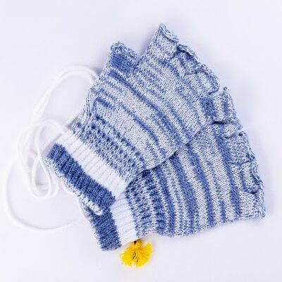 Gloves, Scandinavian white-blue