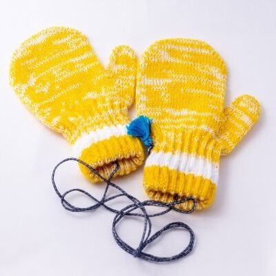 Gants tricotés bébé mérinos/coton, scandinave 6m-18m