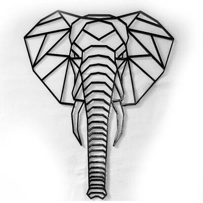 Geometrische olifant - Zwart Neegroot