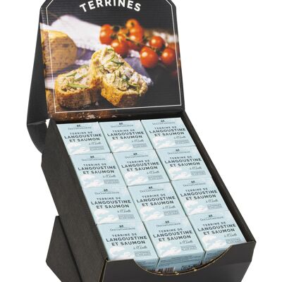 Pack of 24 Langoustine and salmon terrines with dill 65g