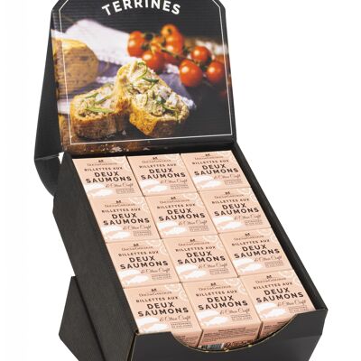 Packs of 24 terrines of Rillettes with two salmon and candied lemon 65g