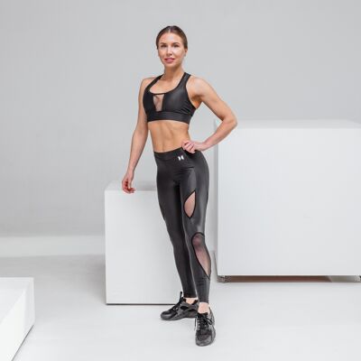 Crema Mesh Black Leggings