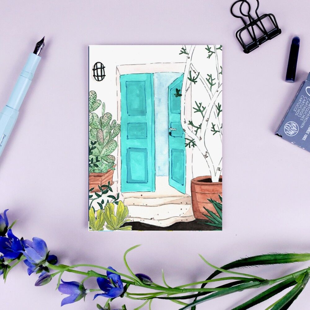 Postkarte Offene Tür