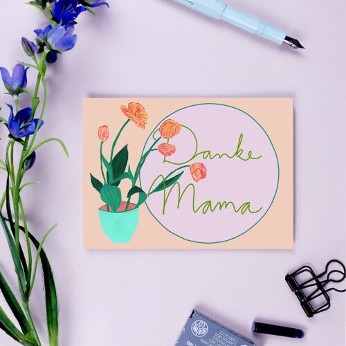 Postkarte Mama Blumen